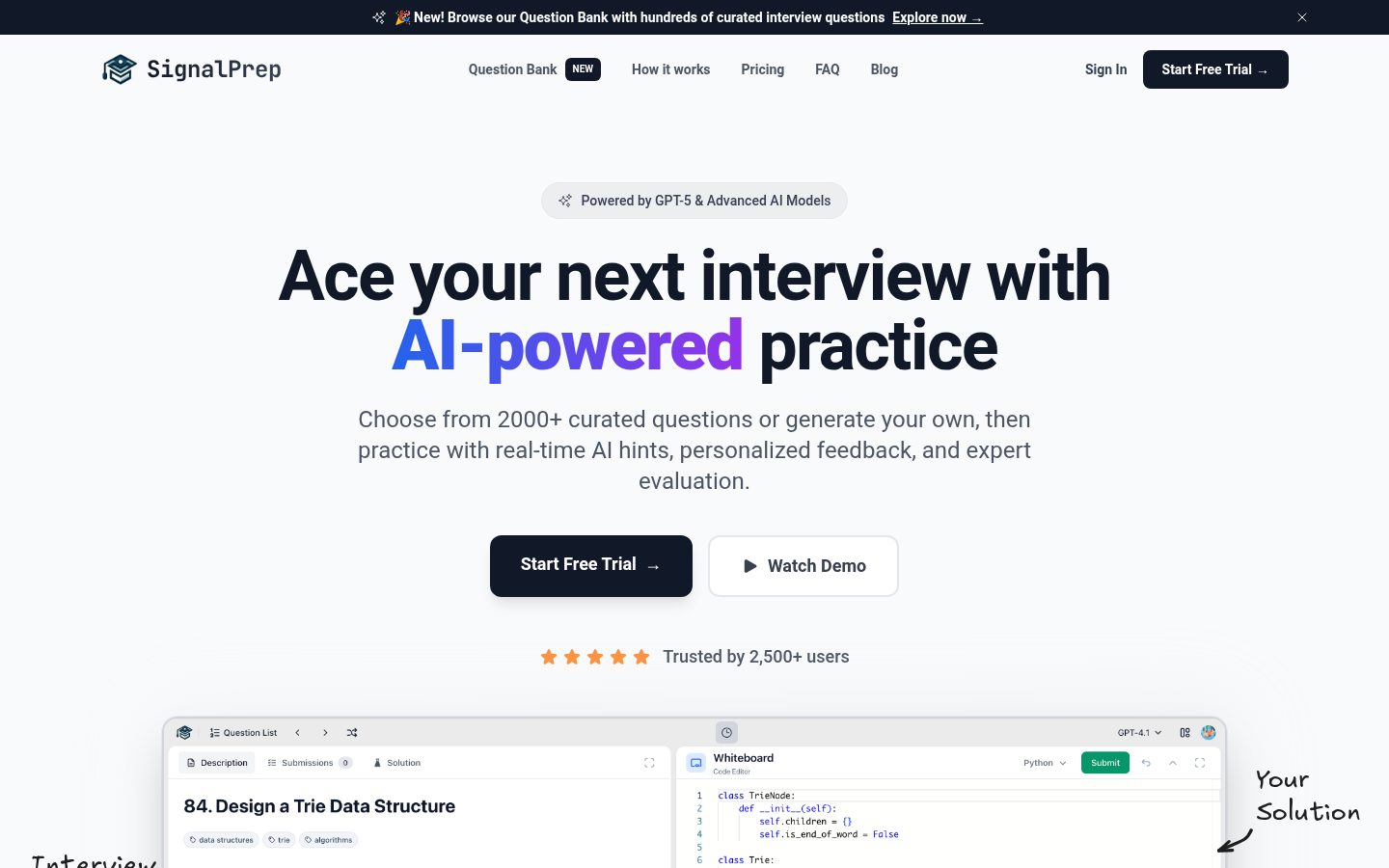 HinterviewGPT Homepage