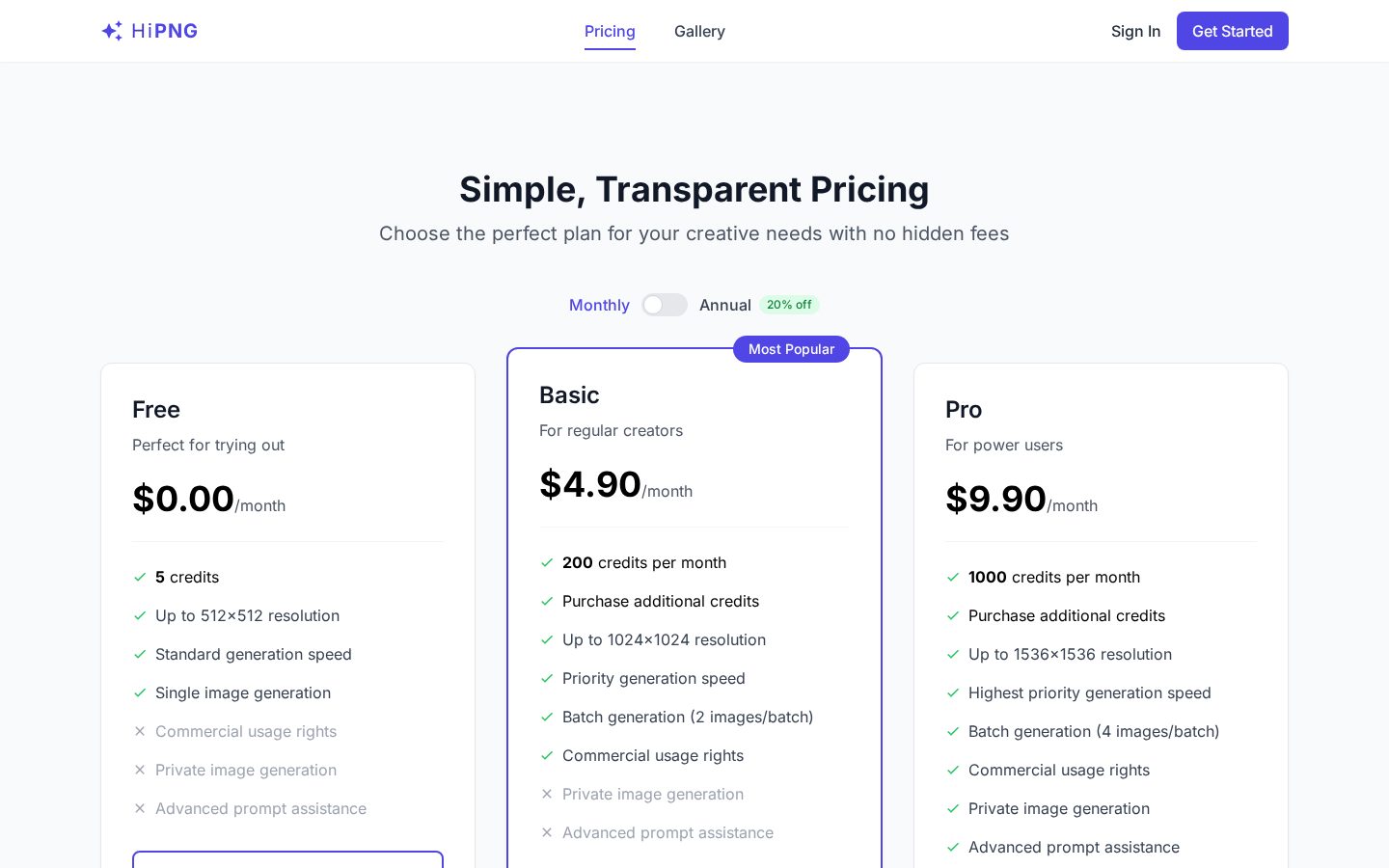 HiPNG.com Pricing