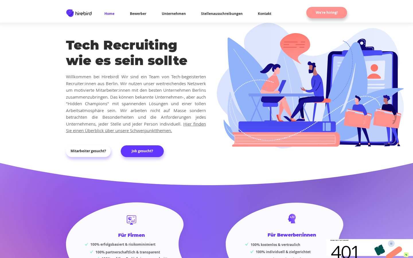 Hirebird Homepage