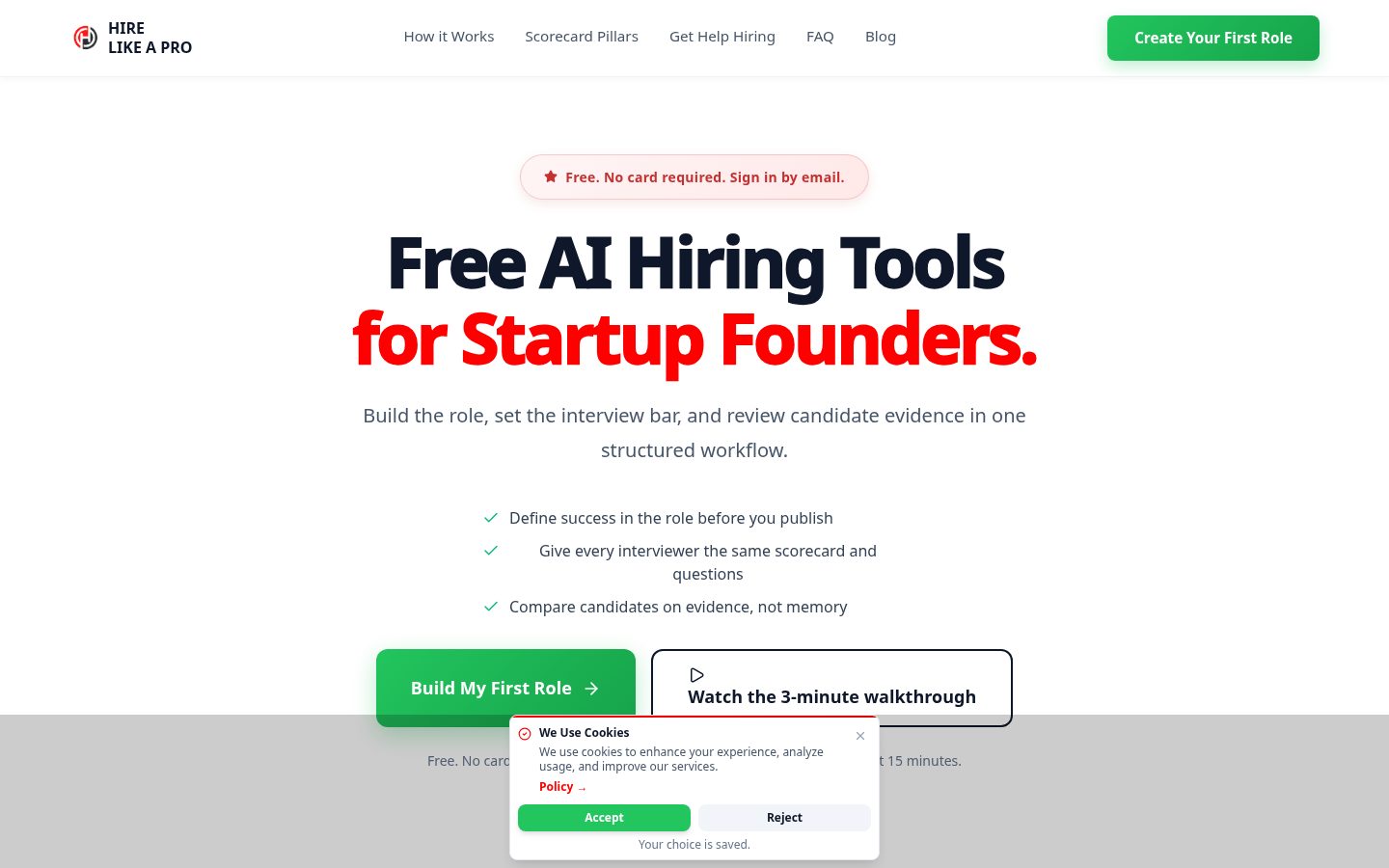 HireLikeAPro Homepage