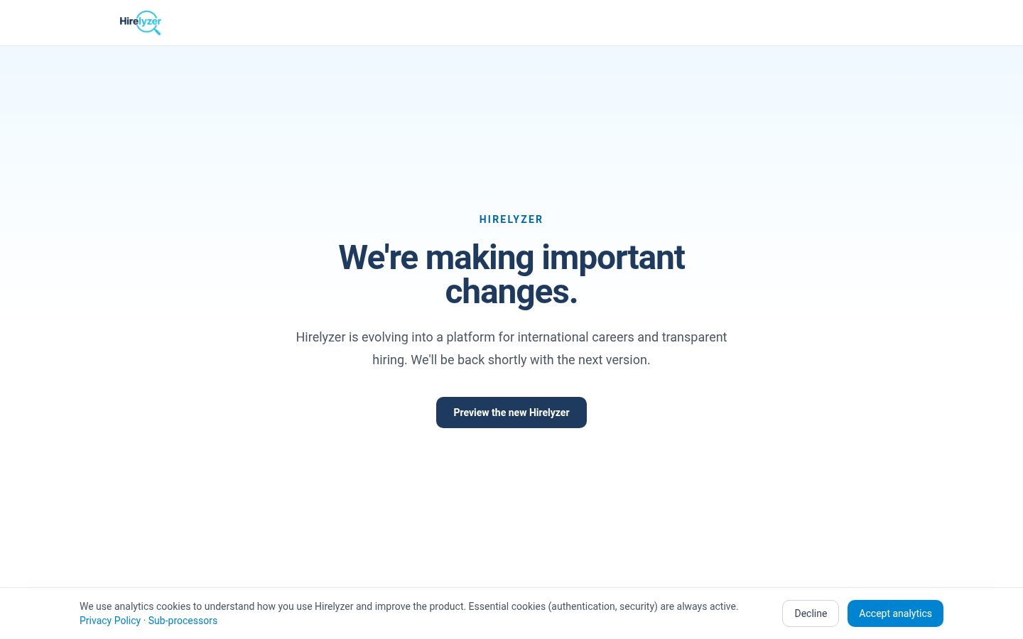 Hirelyzer Homepage