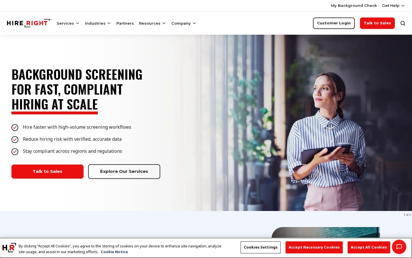 Hireright Homepage