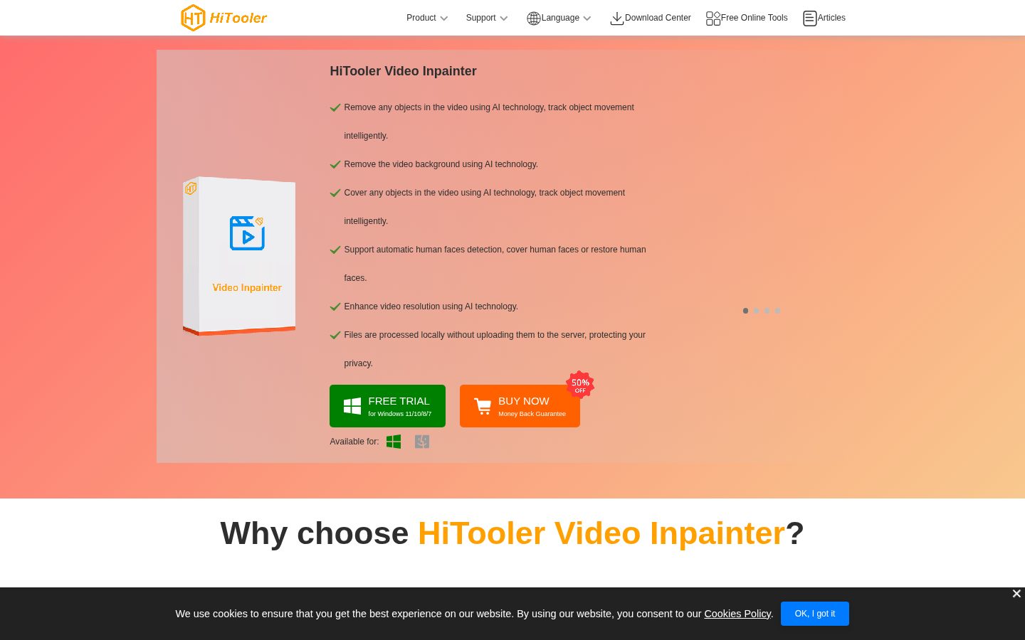 HiTooler Video Inpainter Homepage