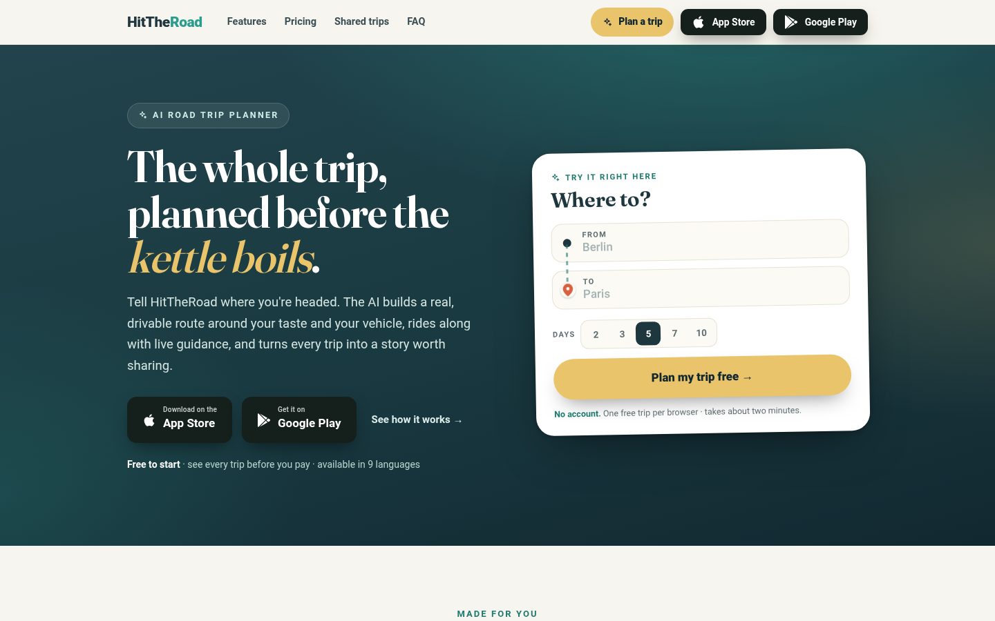 HitTheRoad Homepage
