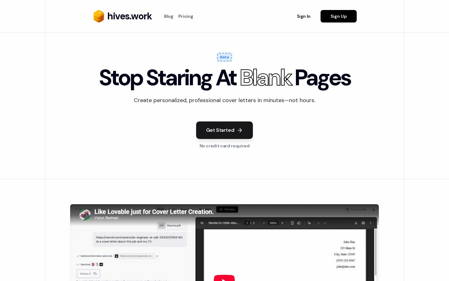 hives.work Homepage