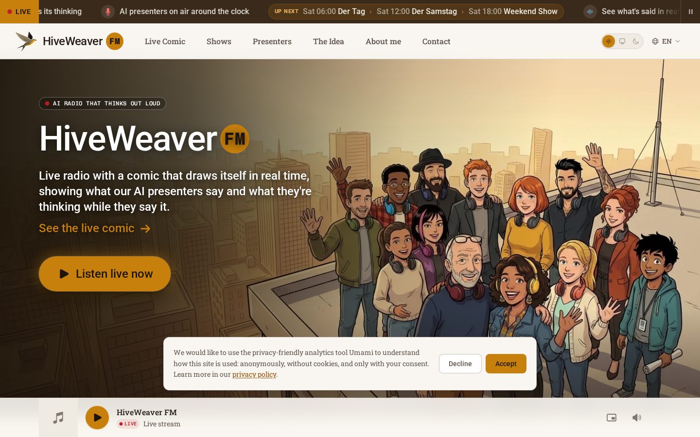 HiveWeaver FM Homepage