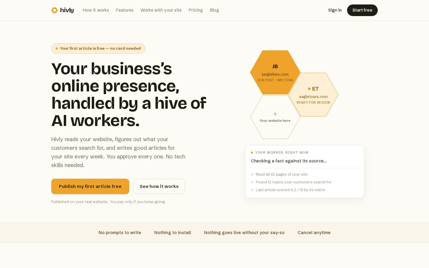 Hivly Homepage
