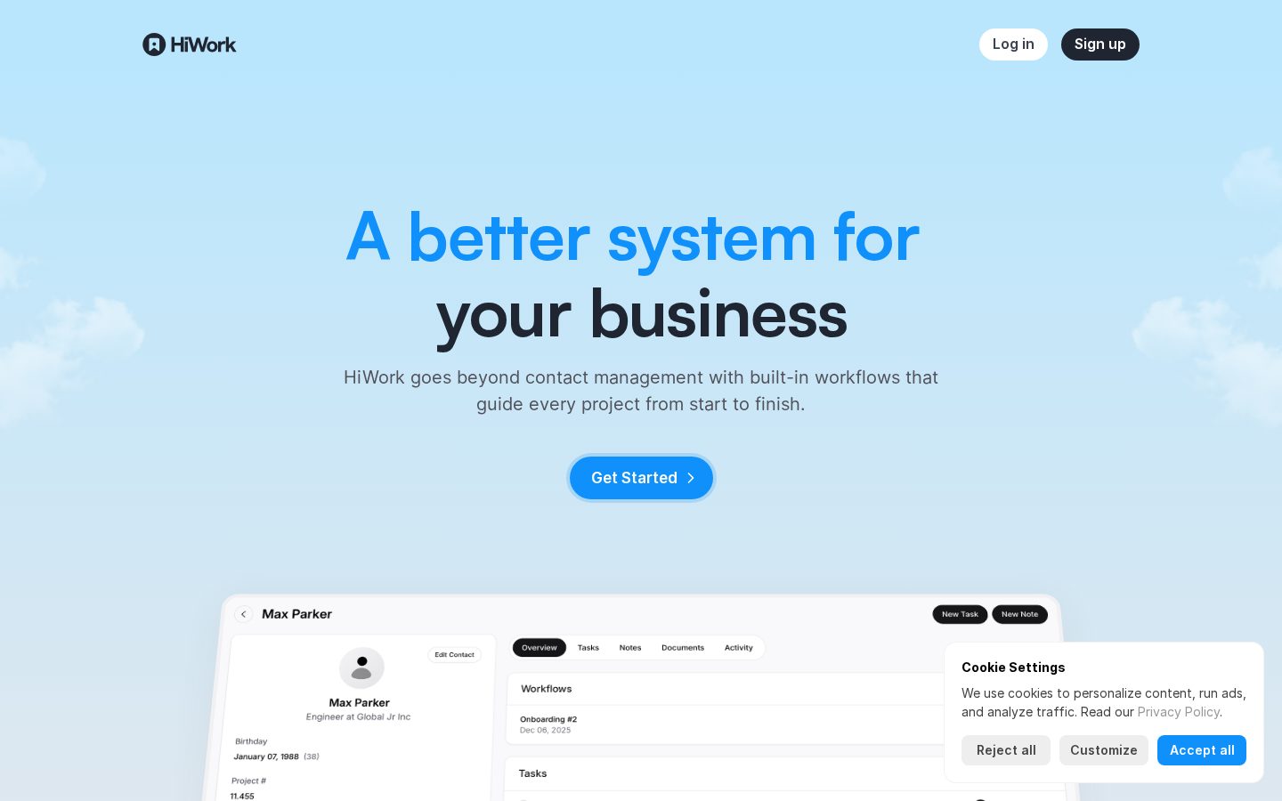 HiWork Homepage