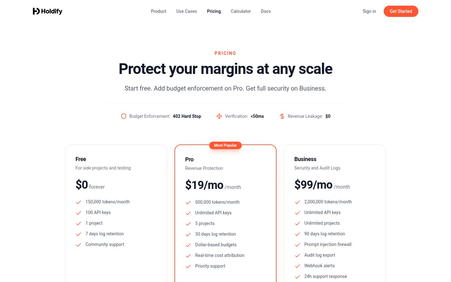 Holdify Pricing