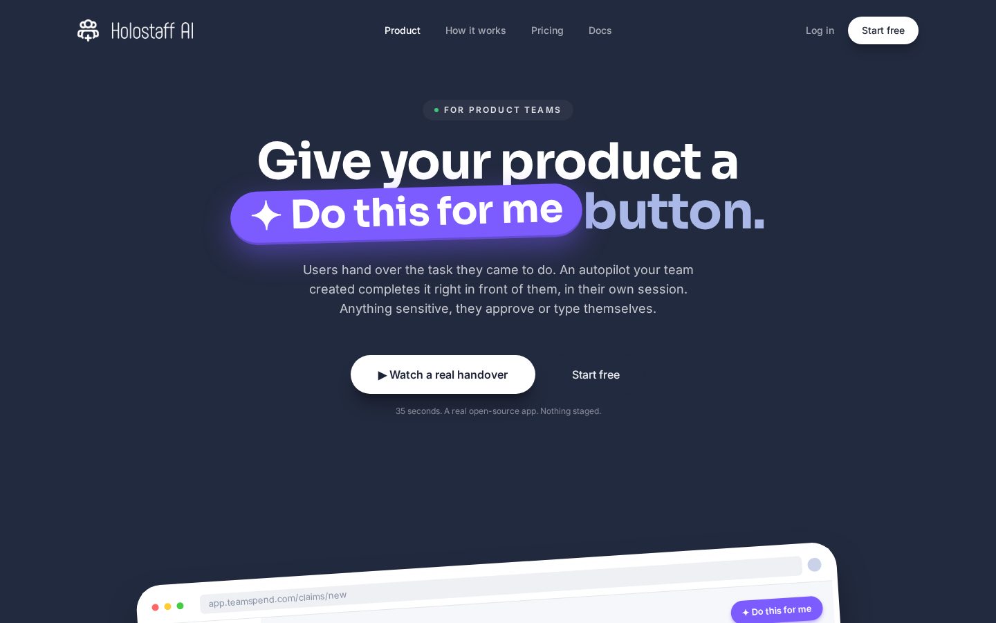 Holostaff AI Homepage