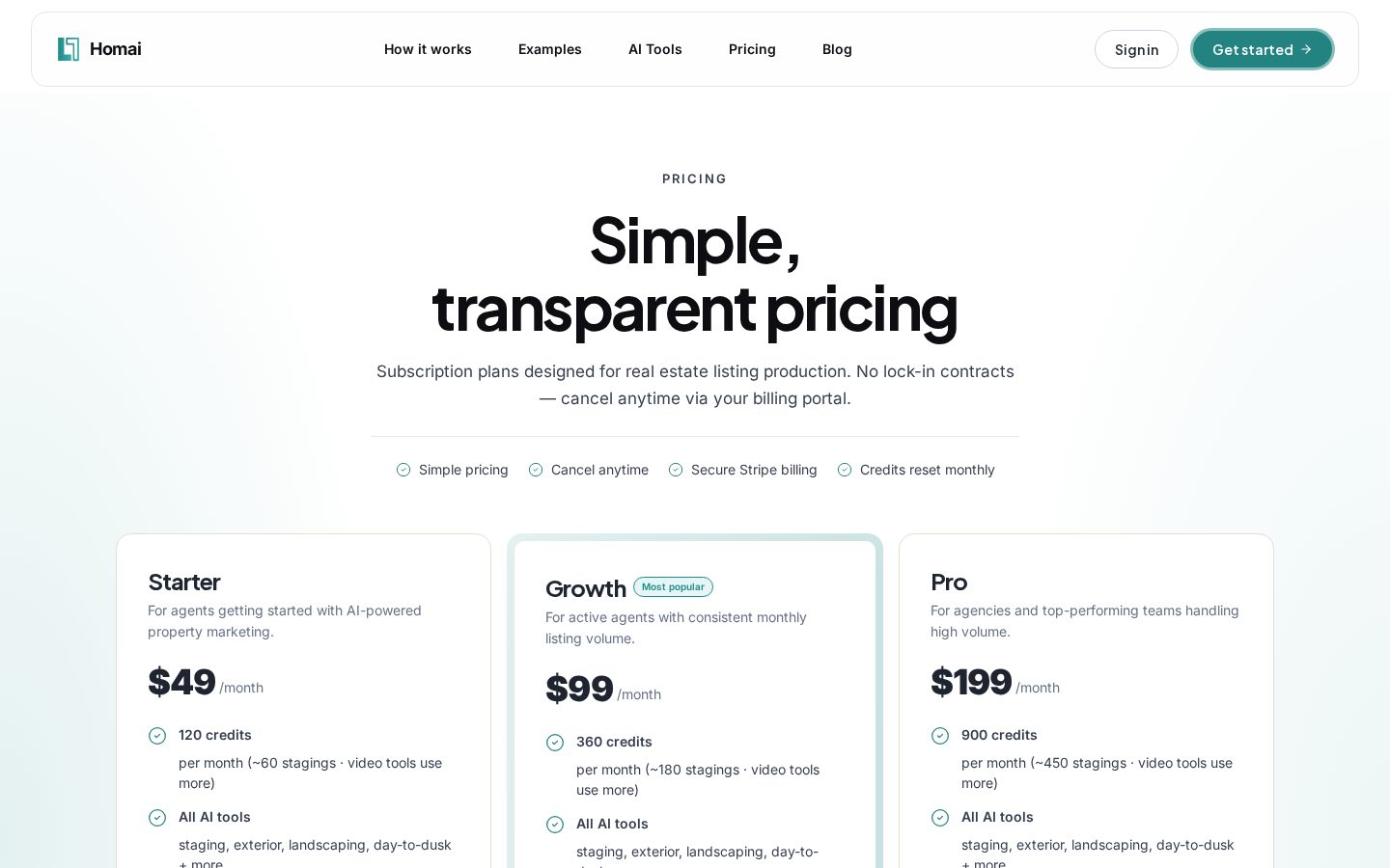 Homai Pricing
