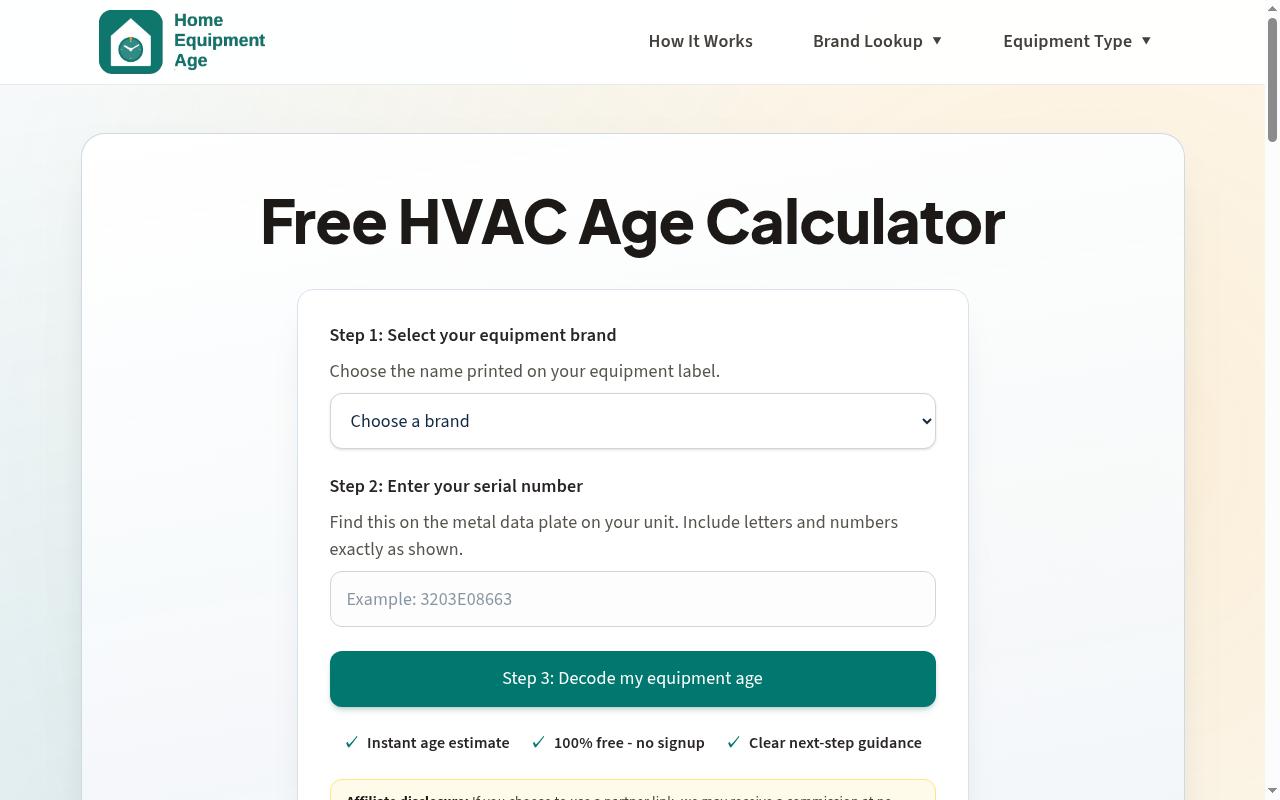 HomeEquipmentAge Homepage