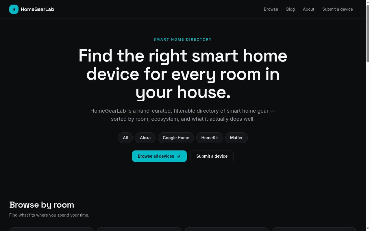 HomeGearLab Homepage