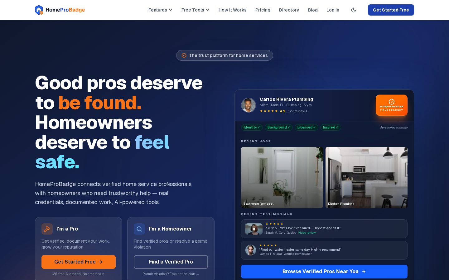 HomeProBadge Homepage