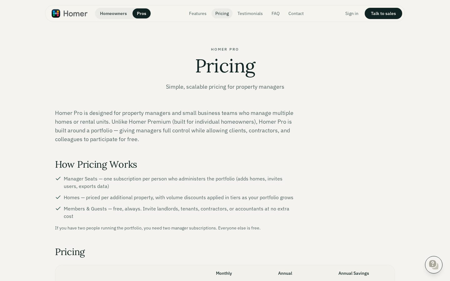 Homer - Your Home Co-Pilot Pricing