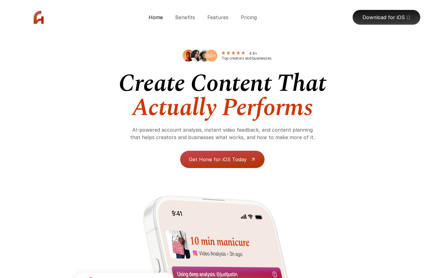 Hone Social Homepage