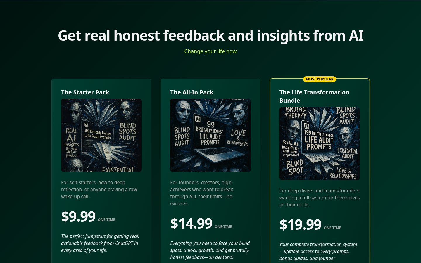 Honest Prompts Pricing