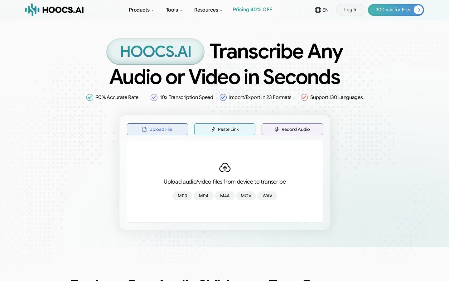 Hoocs AI Homepage