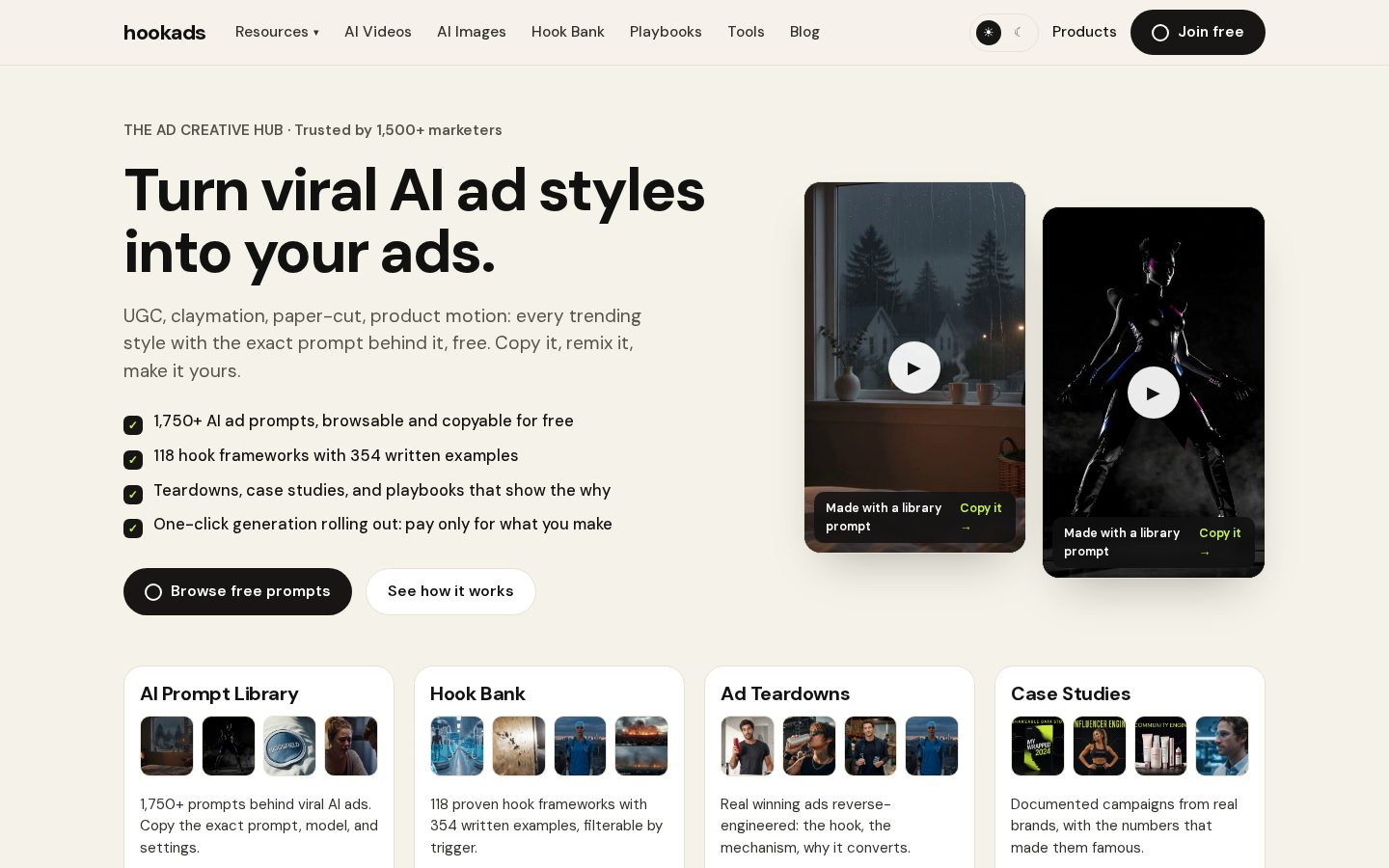 HookAds Homepage