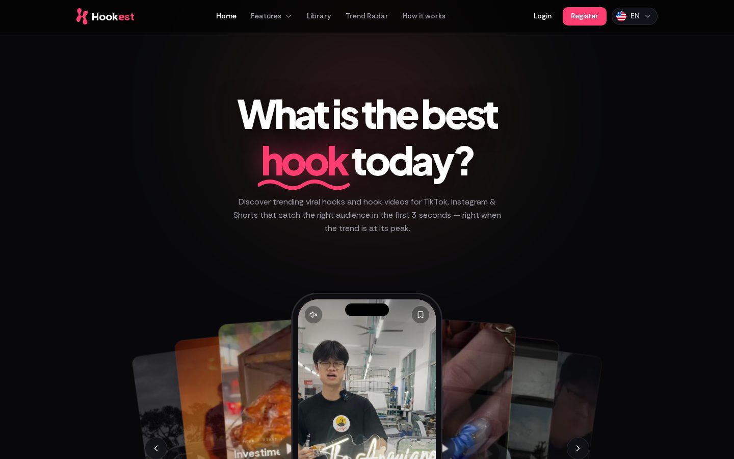 Hookest Homepage