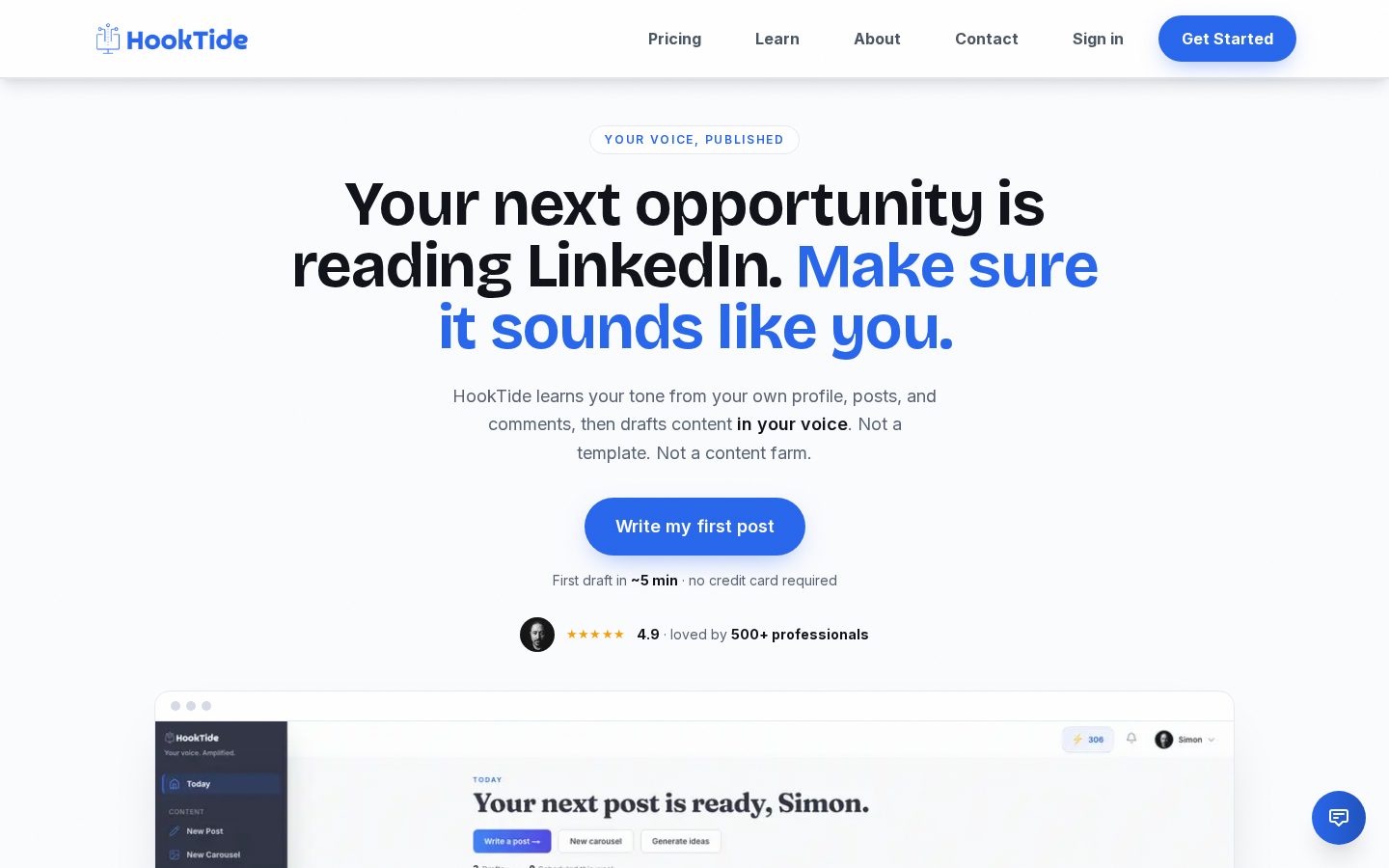 HookTide Homepage