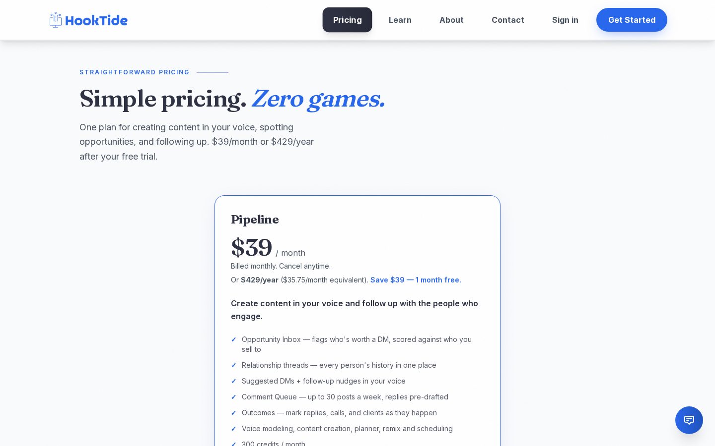 HookTide Pricing