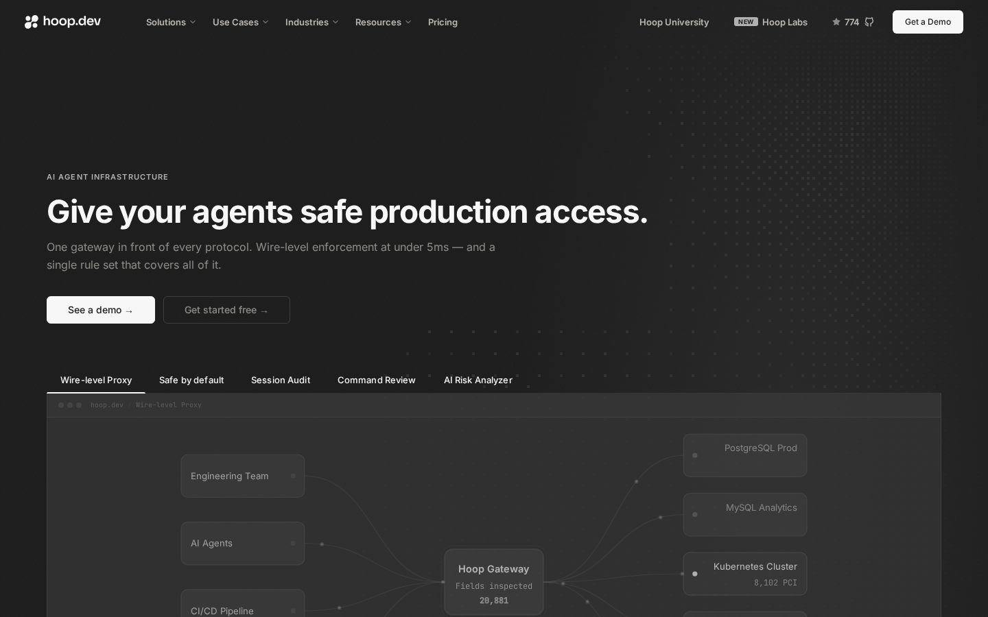 hoop.dev - Claude Code Gateway Homepage