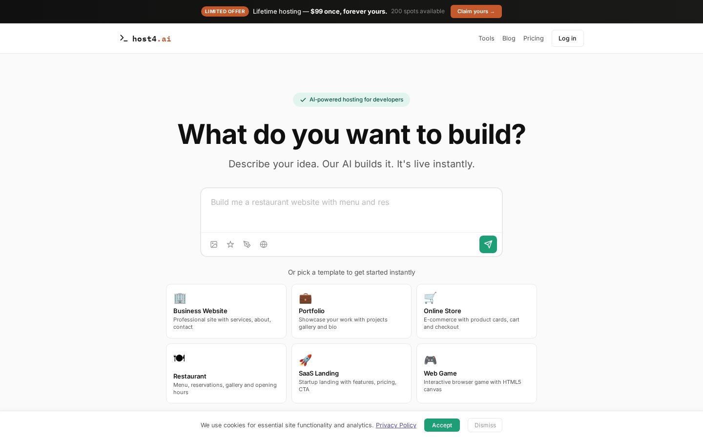 host4.ai Homepage