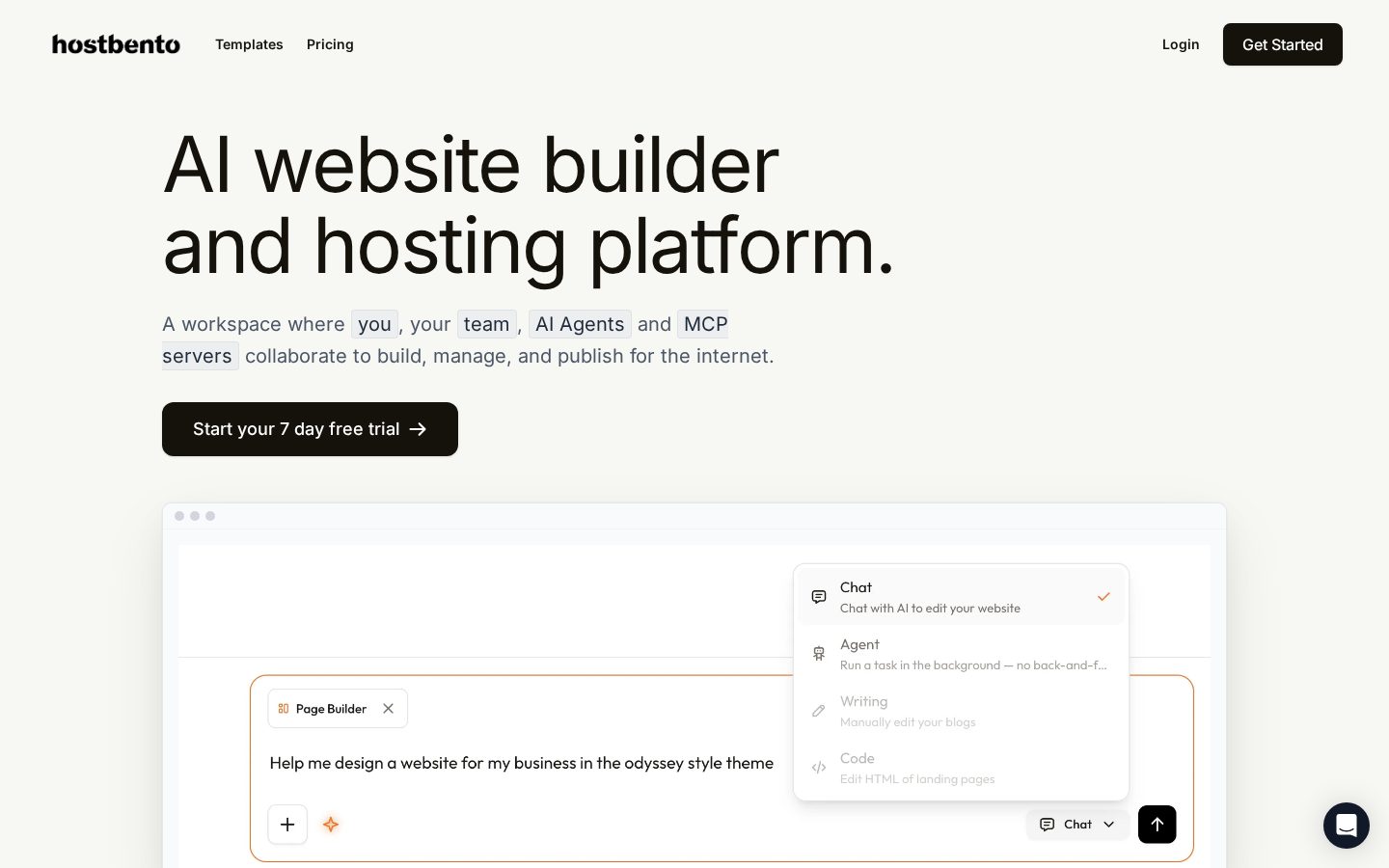 hostbento Homepage