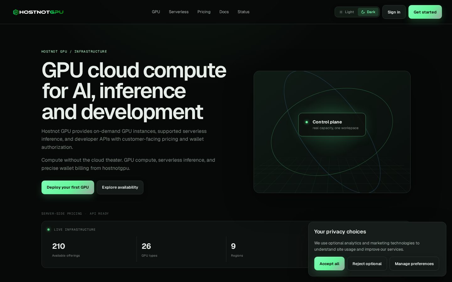 Hostnot GPU Homepage