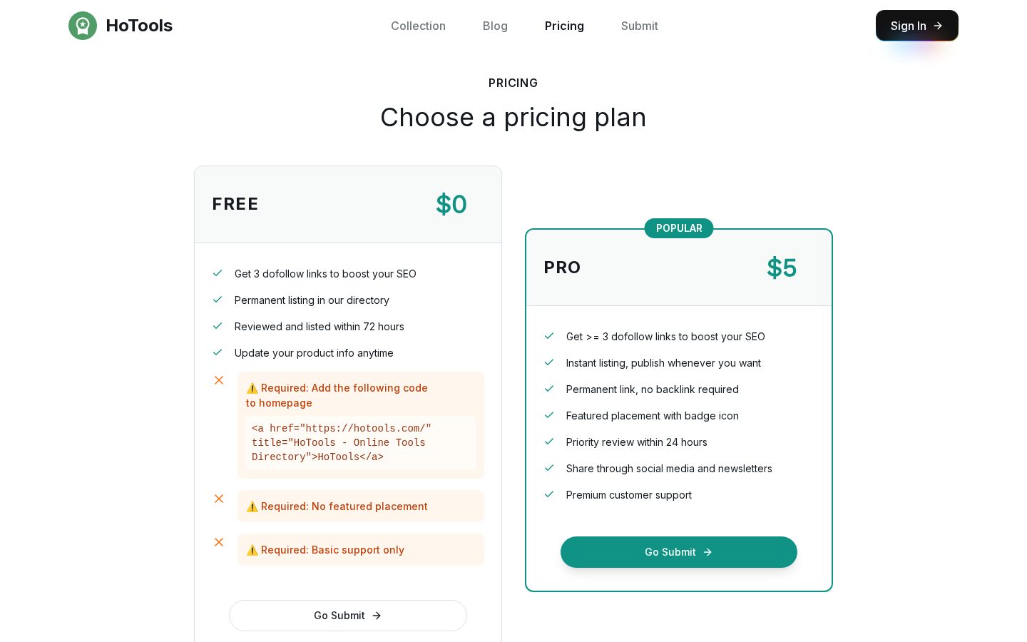 HoTools Pricing