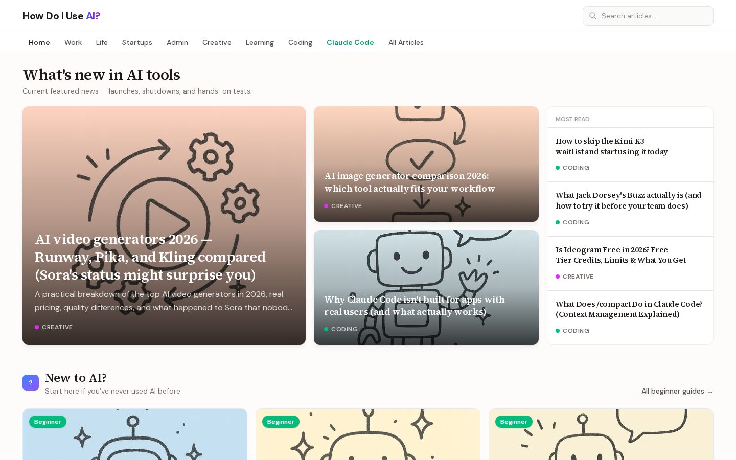 How Do I Use A.I.? Homepage