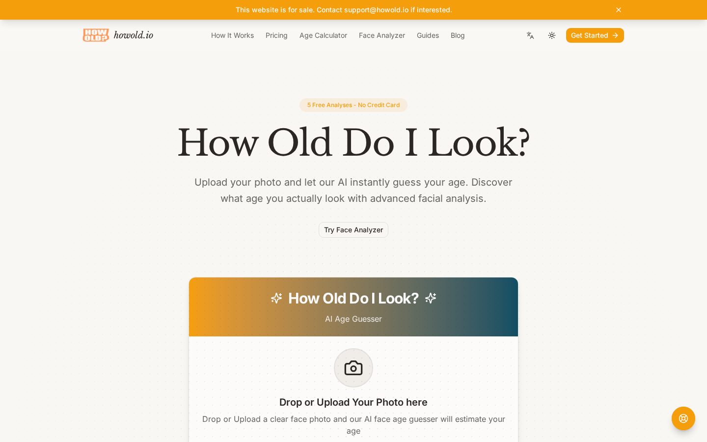 How Old Do I Look? Homepage