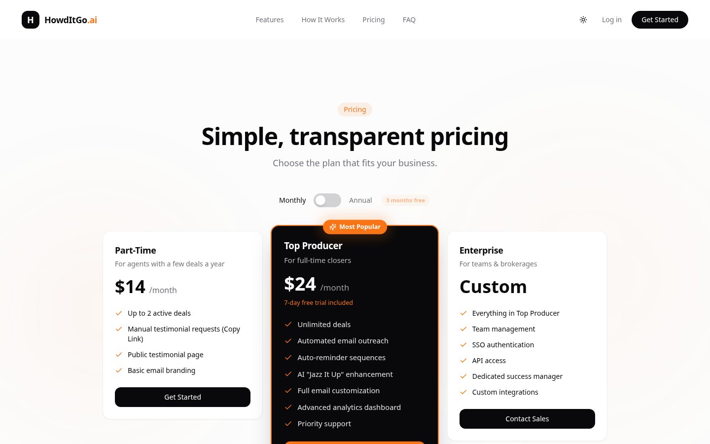 HowdItGo.ai Pricing