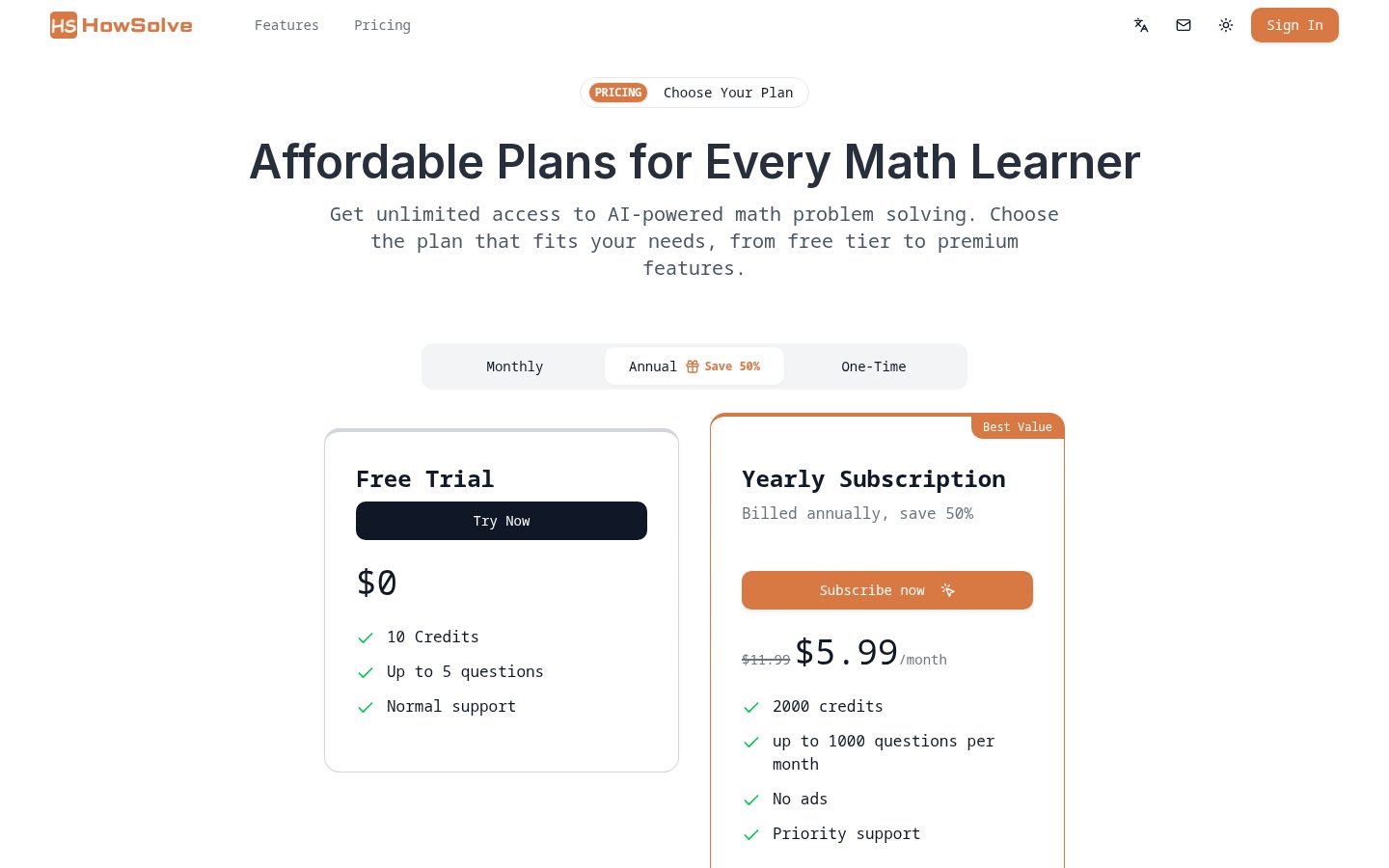 HowSolve Pricing