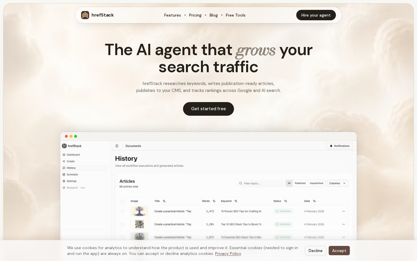 Hrefstack Homepage