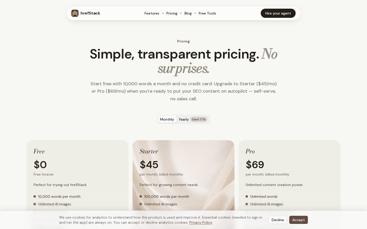 Hrefstack Pricing