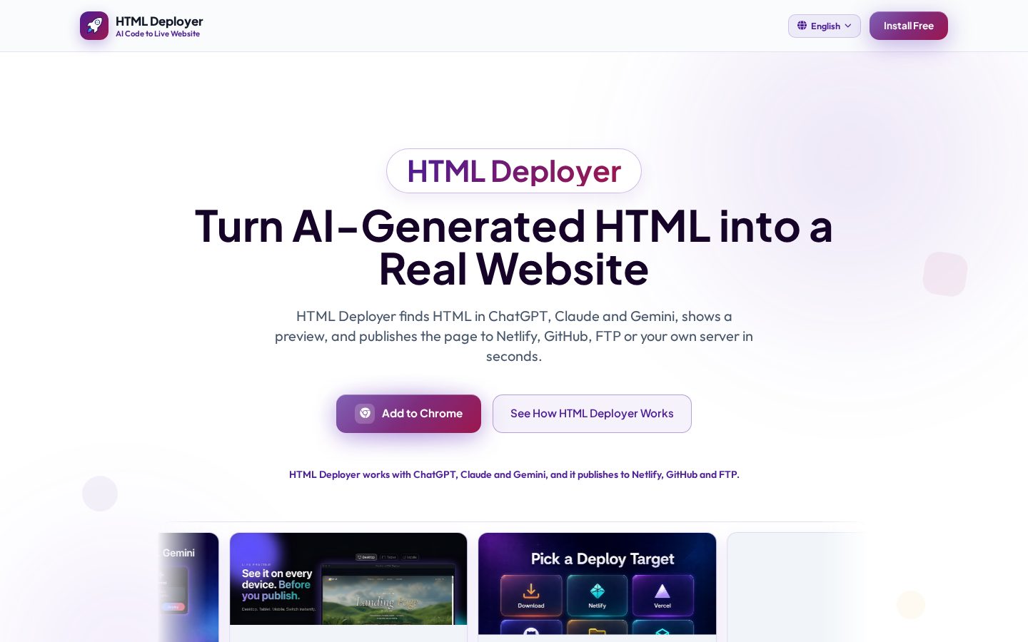 HTML Deployer Homepage