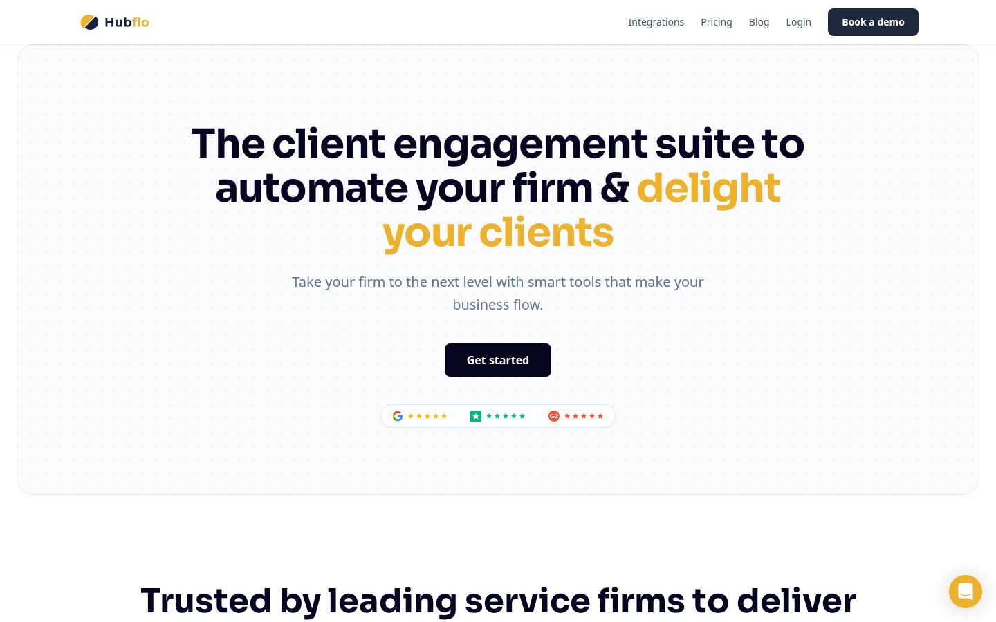 Hubflo Homepage