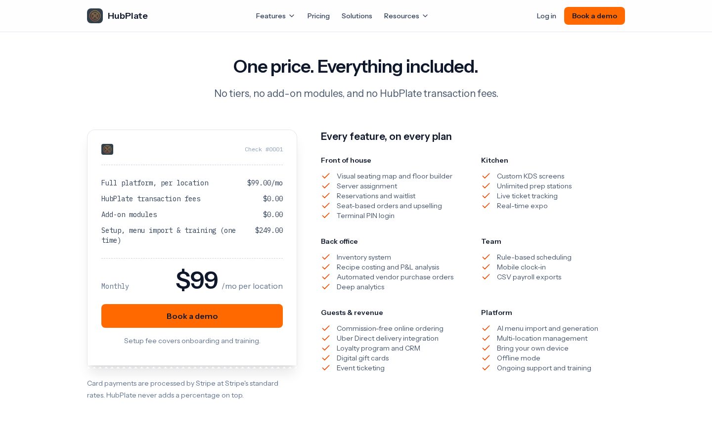 HubPlate Pricing