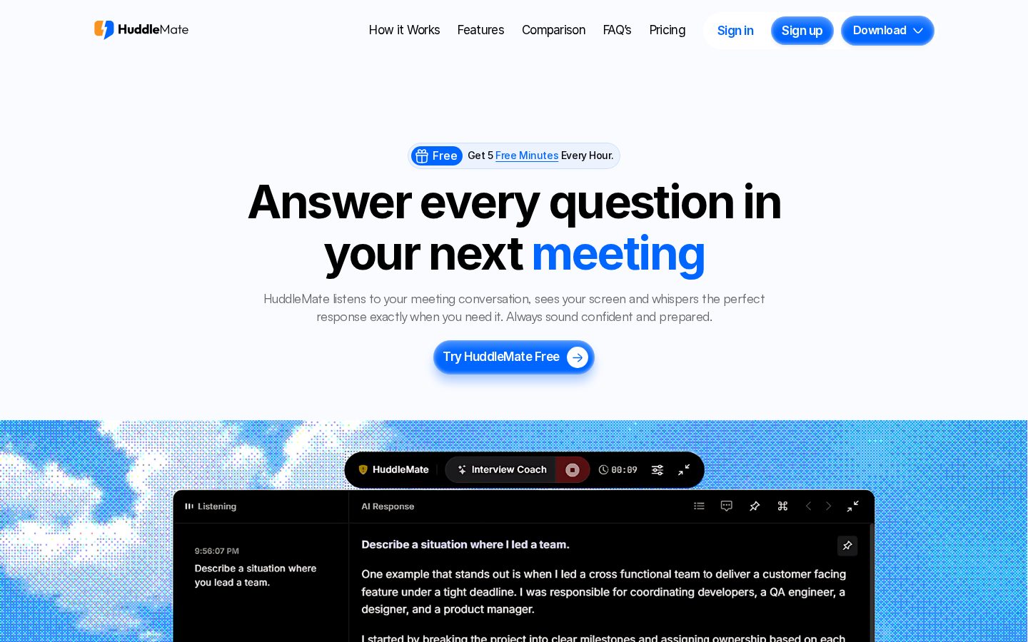 HuddleMate Homepage