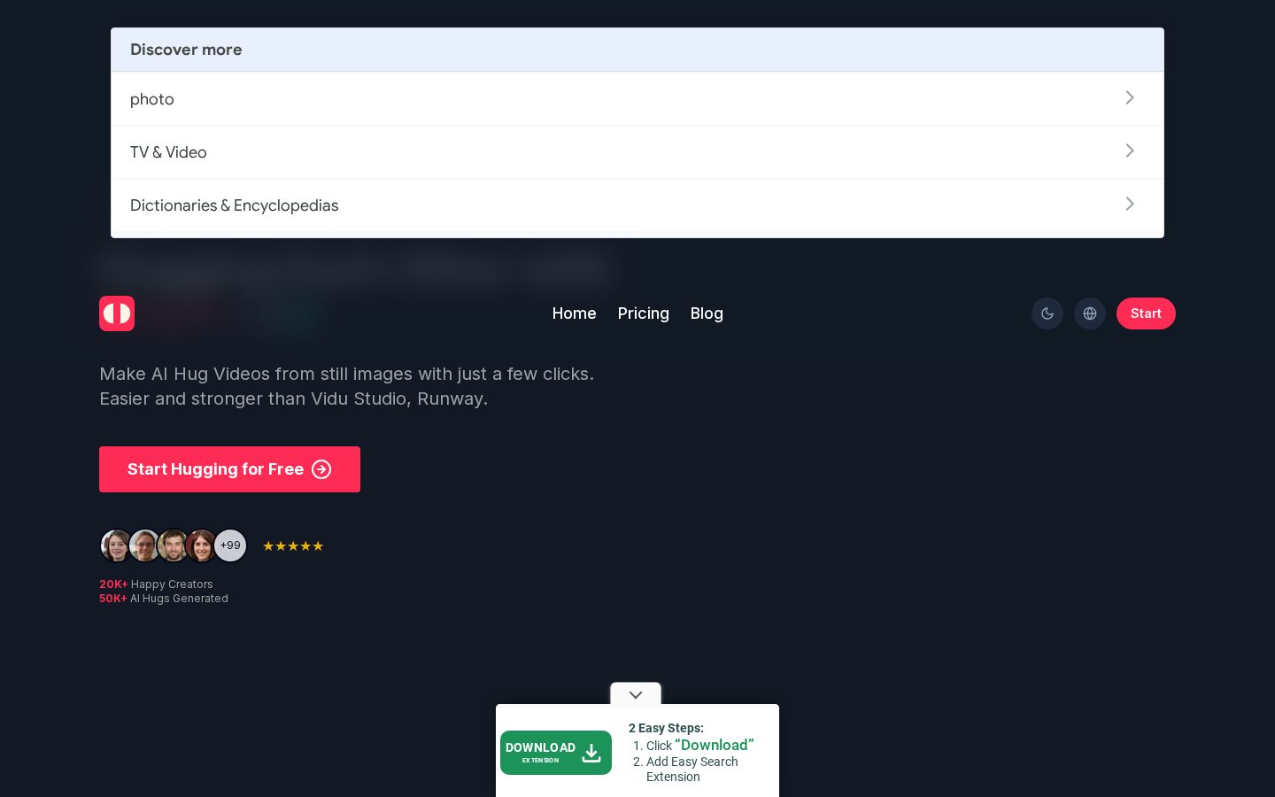 Hug AI Homepage