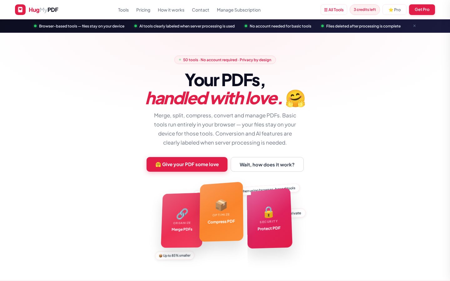HugMyPDF Homepage