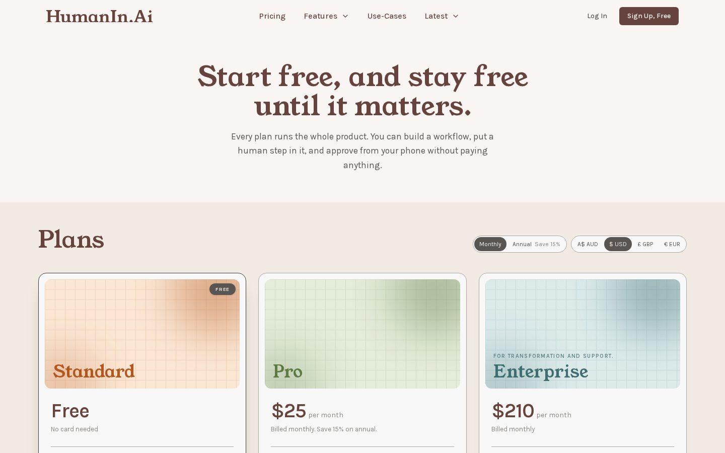 HumanIn.Ai Pricing