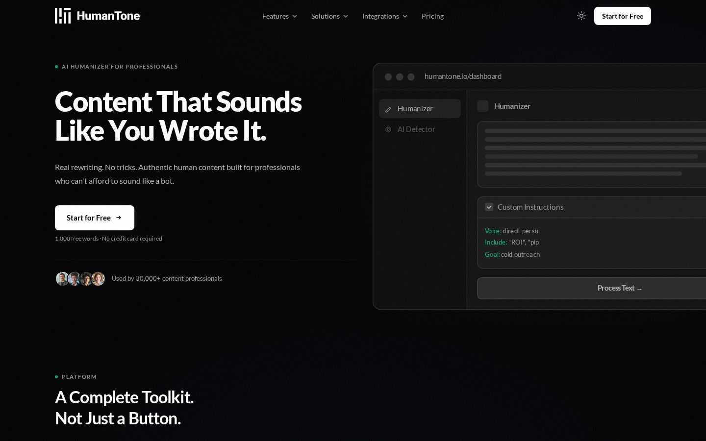 HumanTone Homepage