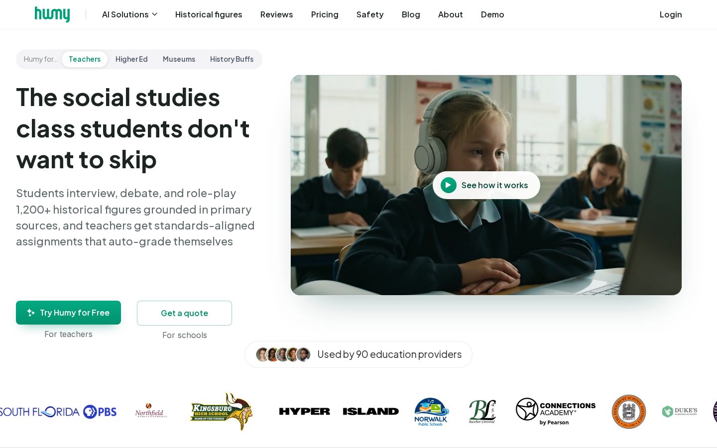 Humy.ai Homepage