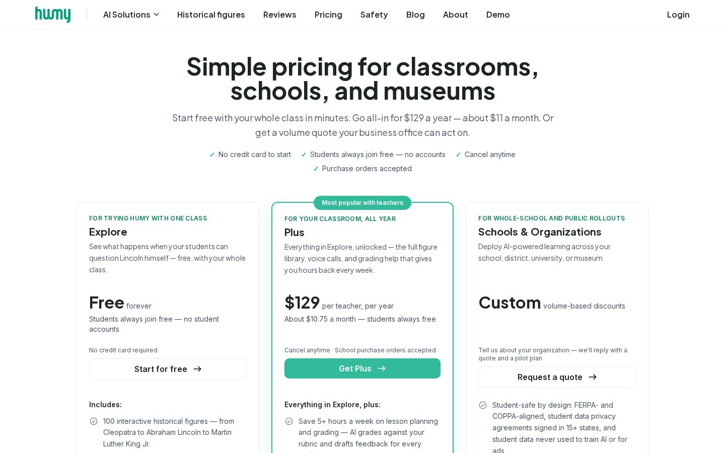 Humy.ai Pricing
