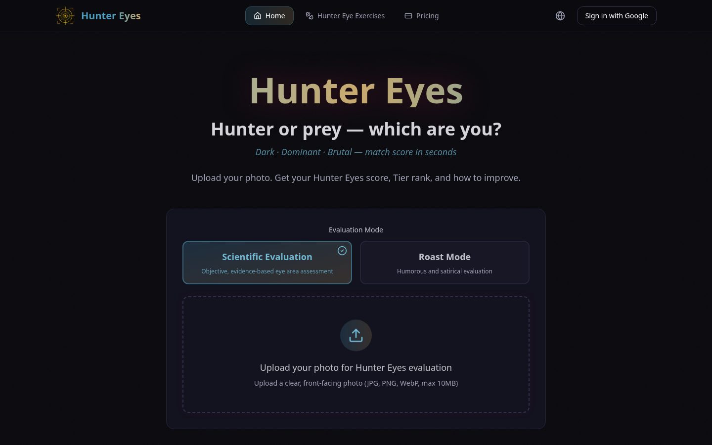 Hunter Eyes Homepage