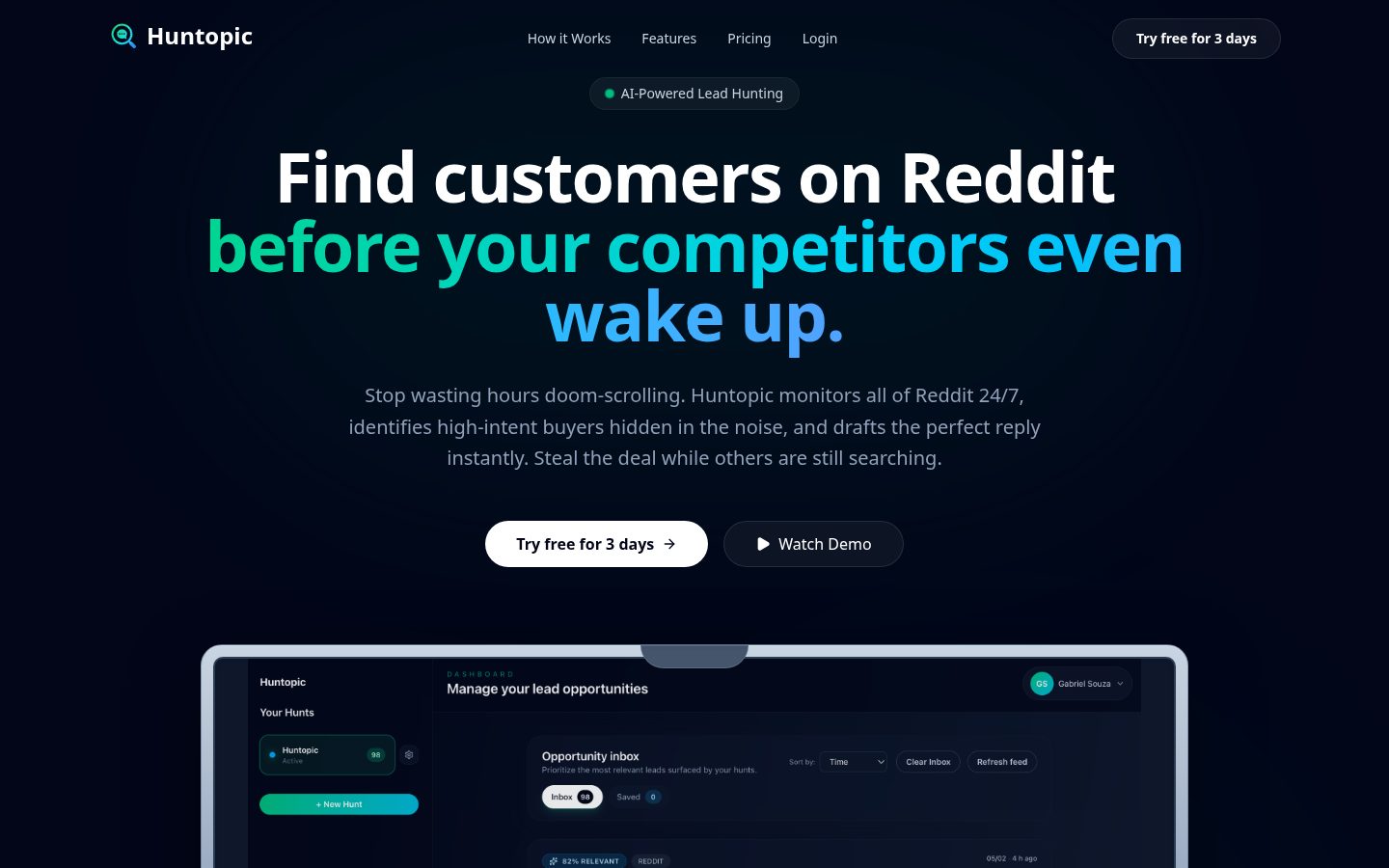 Huntopic Homepage