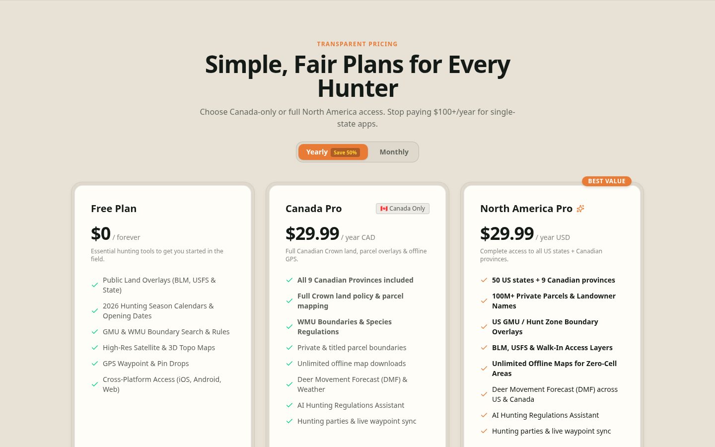 HuntScout Pricing